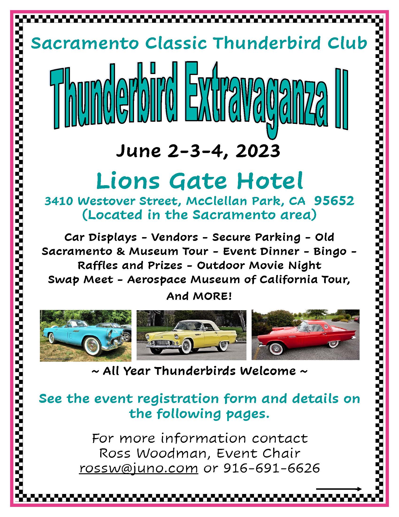 Thunderbird Extravaganza June 2, 2023 in McClellan Park, Ca