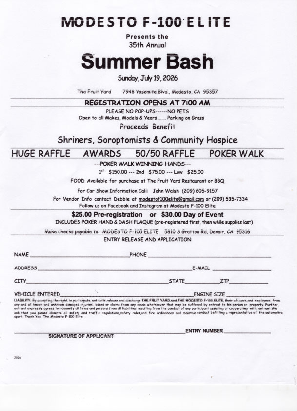 July 19, 2026 Modesto Summer Bash
