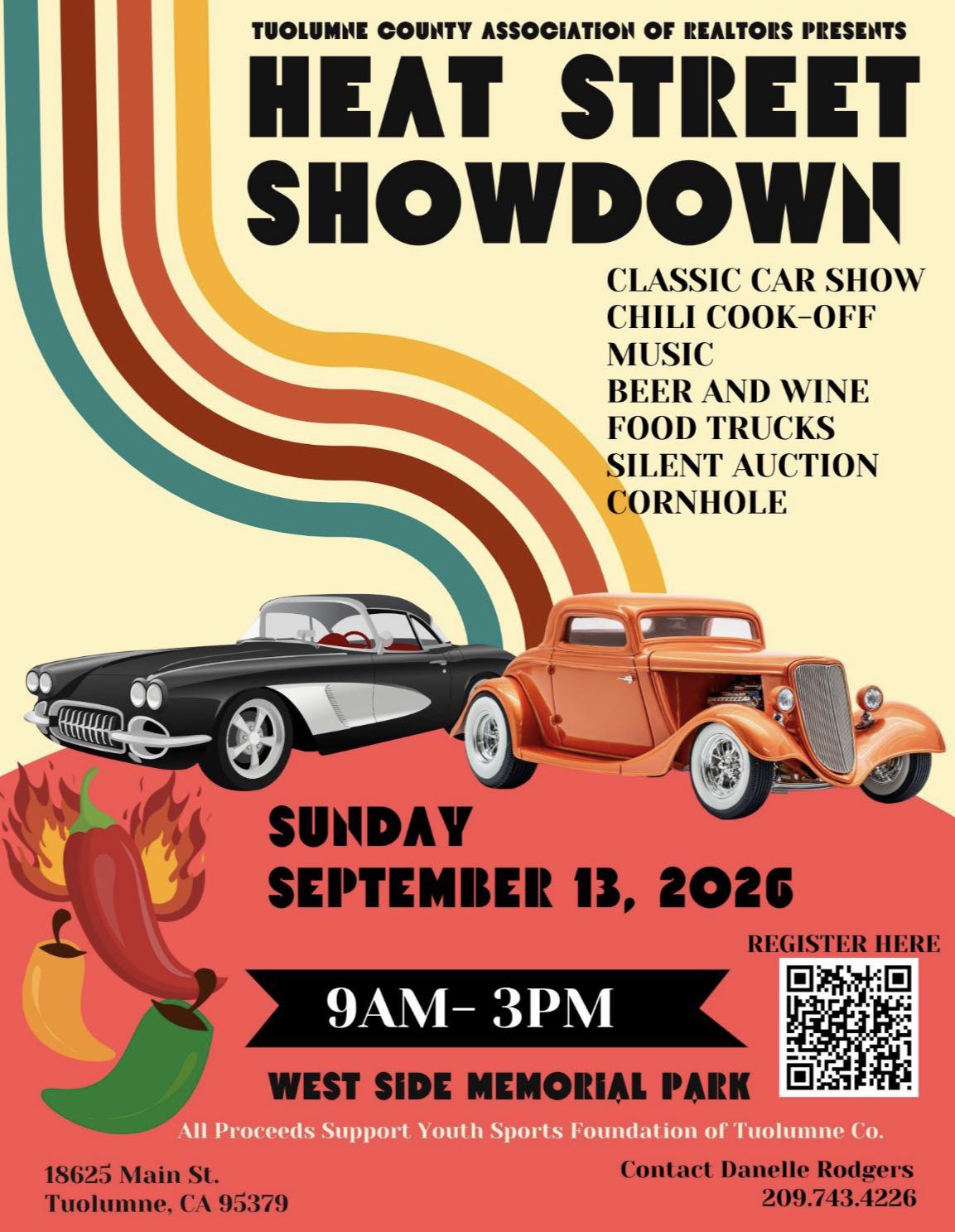 September 13, 2026 Tuolumne Heat Street Showdown Classic Car Show Chili Cook-Off